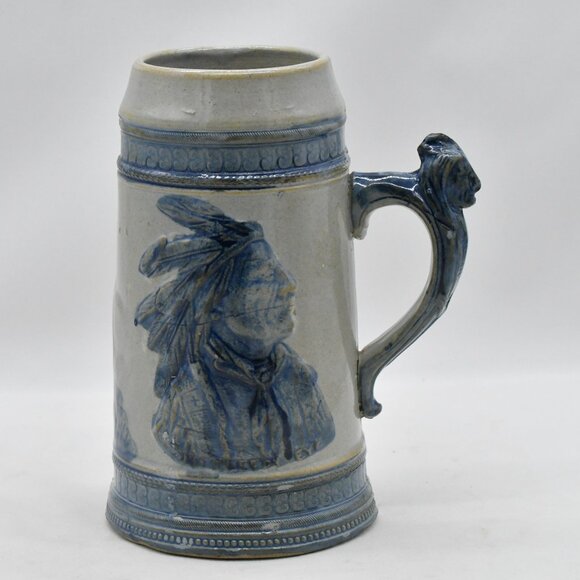 Antique Old Sleepy Eye Pottery Stein Stoneware Mug 1800s - Picture 1 of 13
